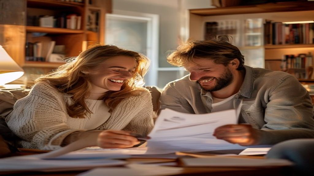 First-time home buying house search with real estate agent looking at property