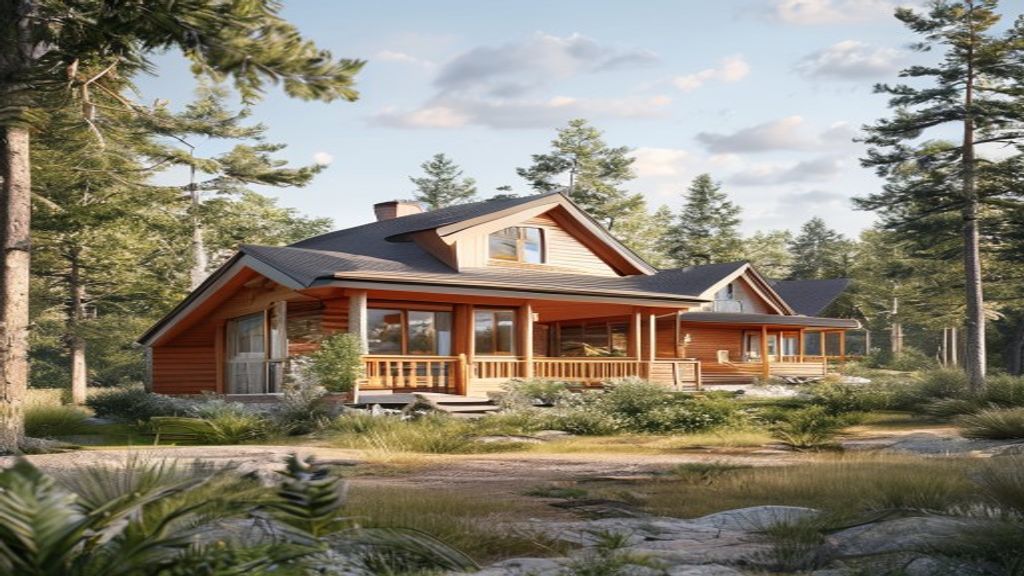 Luxury cabins for sale with modern interiors, private decks, nearby lake access, and scenic mountain backdrop