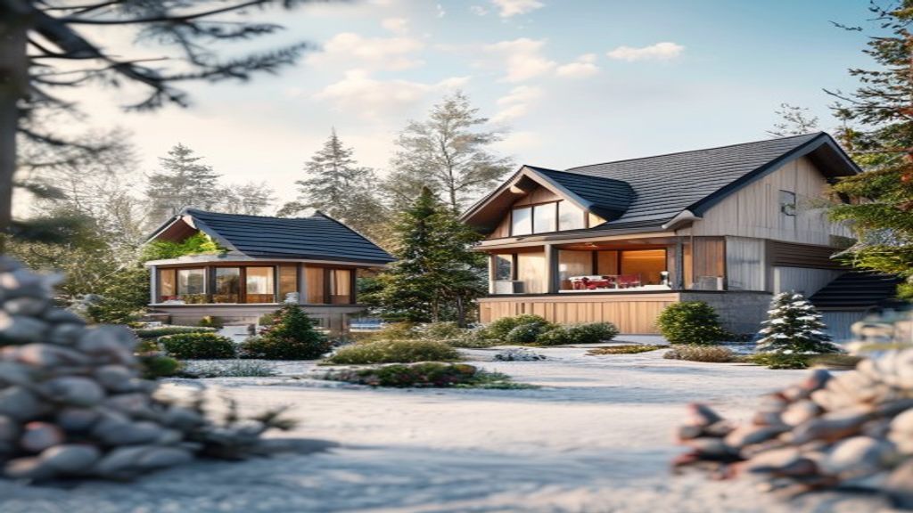Cozy beachfront holiday home for sale with open living area, modern kitchen, and garden views
