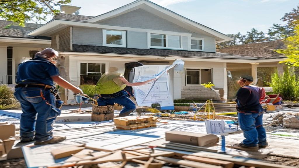 Professional team constructing a modern home for leading house building companies