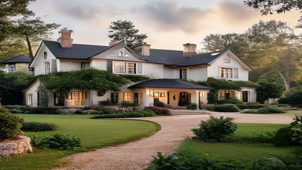 Elegant luxury country homes nestled amid rolling hills, showcasing spacious interiors and refined rustic charm.