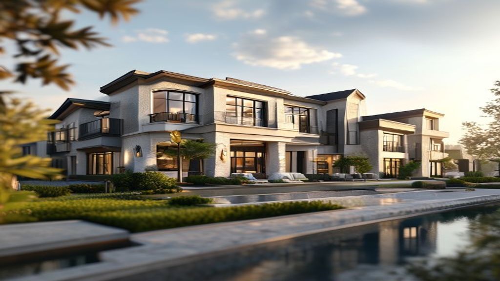 Elegant modern mansion with panoramic views, showcasing luxury real estate for sale