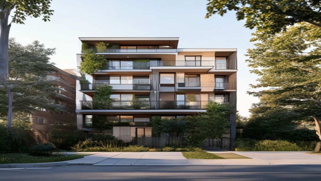 Modern new build flats with sleek balconies, large windows, and contemporary interiors in a vibrant urban development