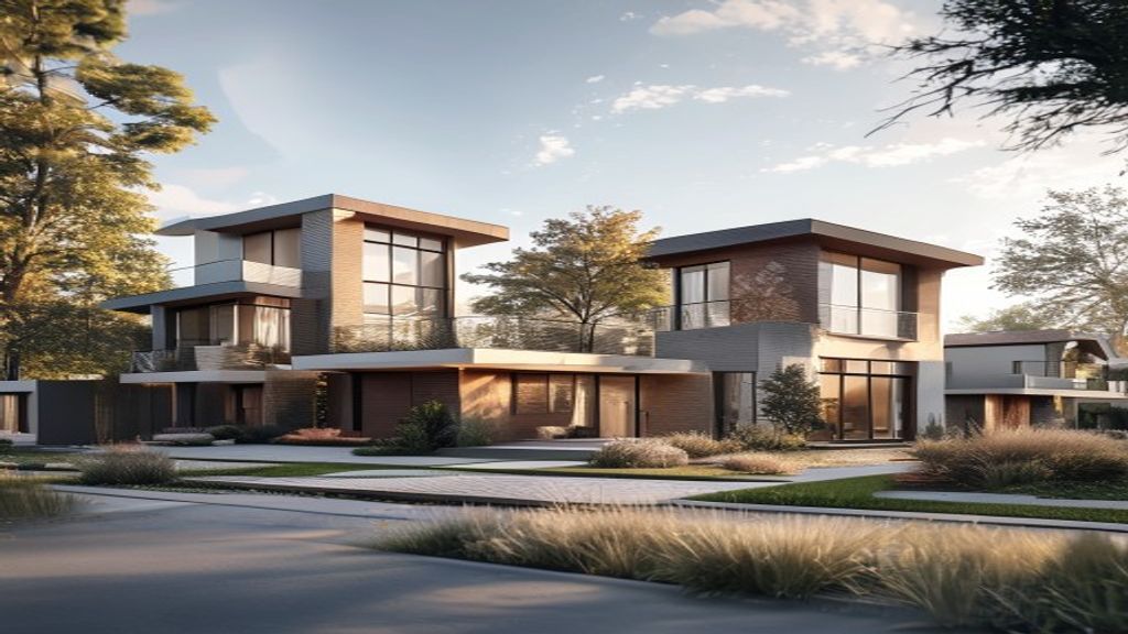 Modern new build homes featuring sleek designs, energy‑efficient fixtures, and open‑plan living spaces.