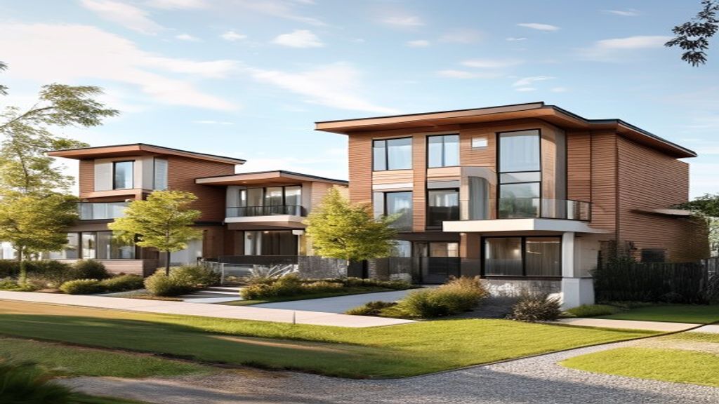 Modern new build houses for sale showcasing stylish exteriors and spacious front yards
