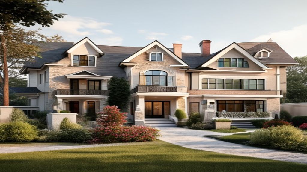 Elegant posh houses showcase luxurious architecture with grand facades and manicured gardens