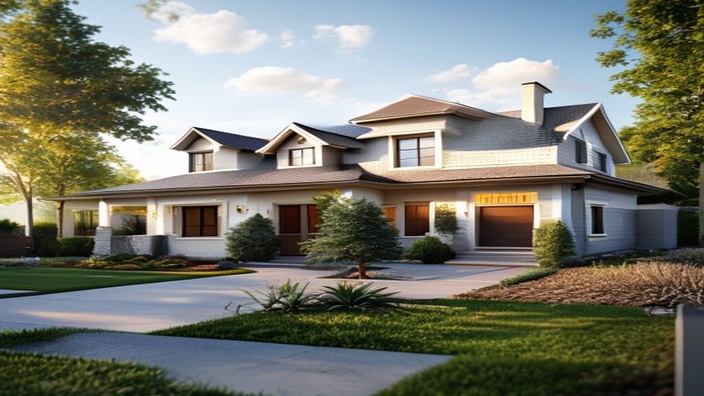 A spacious private property for sale featuring modern amenities and a beautiful garden