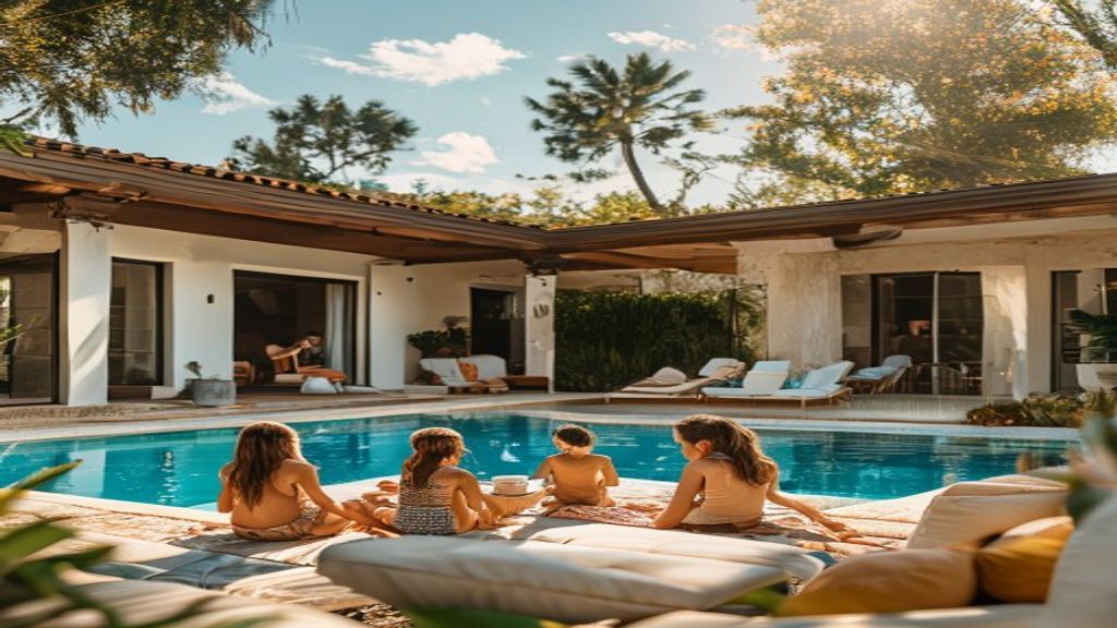 Luxurious seaside villa available for rent, featuring private pool, modern décor, and panoramic ocean views.