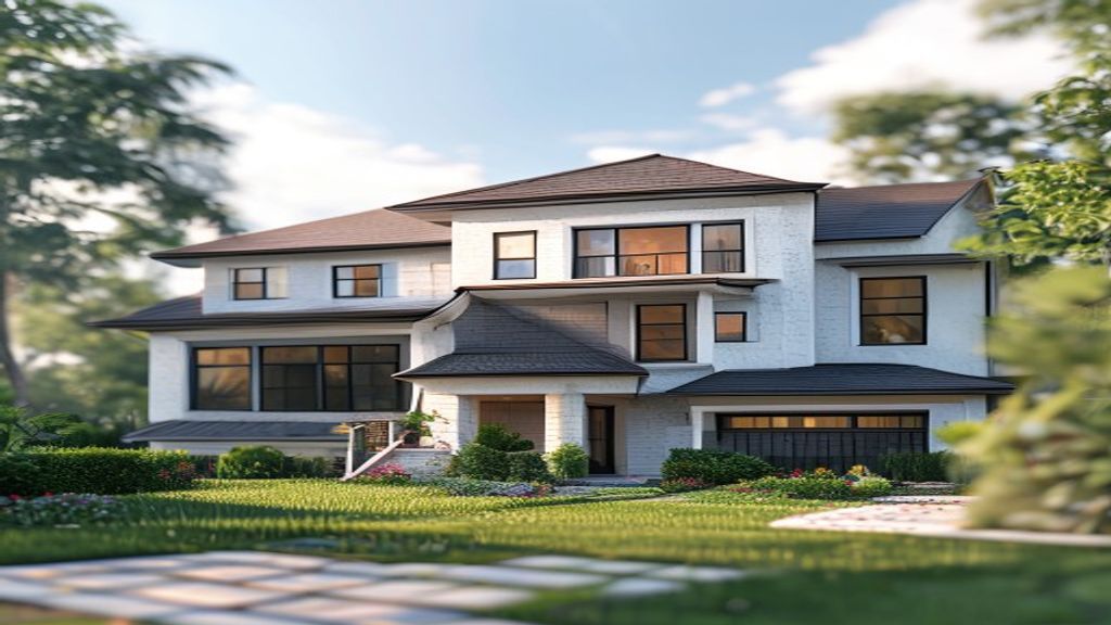 Residential property valuation overview featuring a modern home and market analysis tools.