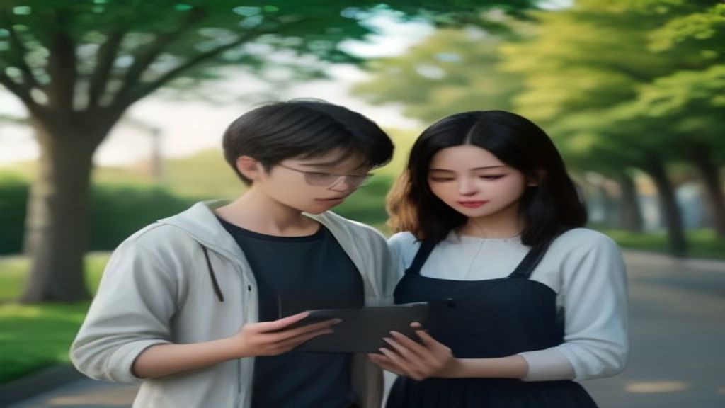 Couple reviewing a home listing on a tablet while smiling, symbolizing the excitement of buying property