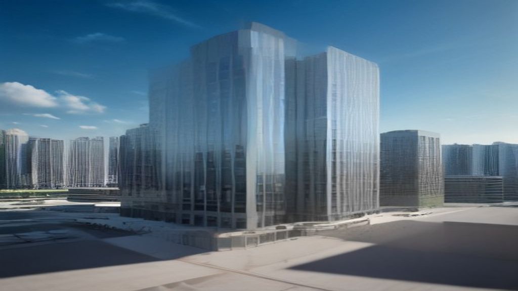 Wide view of modern commercial real estate listings showing office buildings, retail spaces, and industrial properties.
